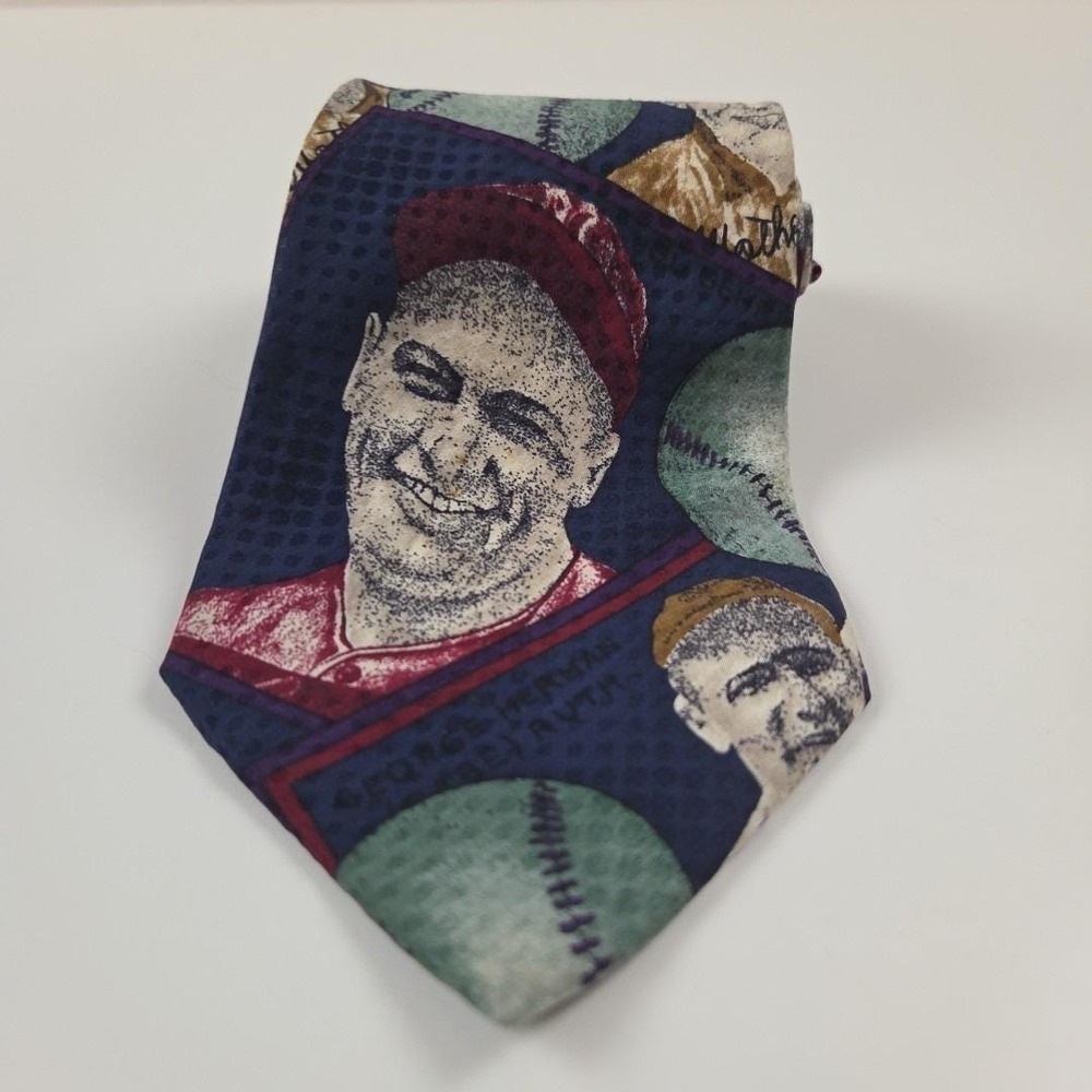 Vintage Sazzari - Baseball‎ 100% Silk Necktie Norman Rockwell Art